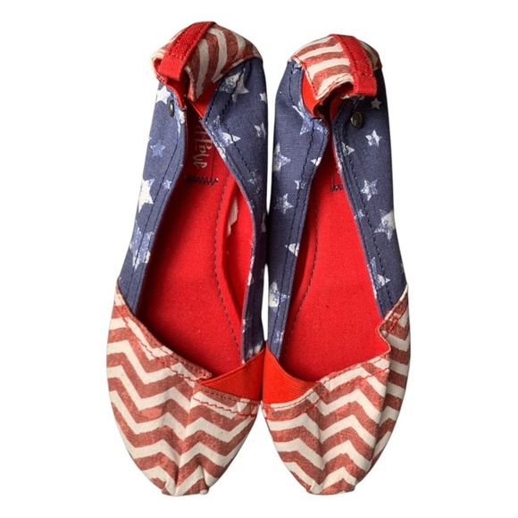 Mad Love Shoes - Mad Love Women's Shoes Size 10 Flats Patriotic USA Flag Flats Cushion